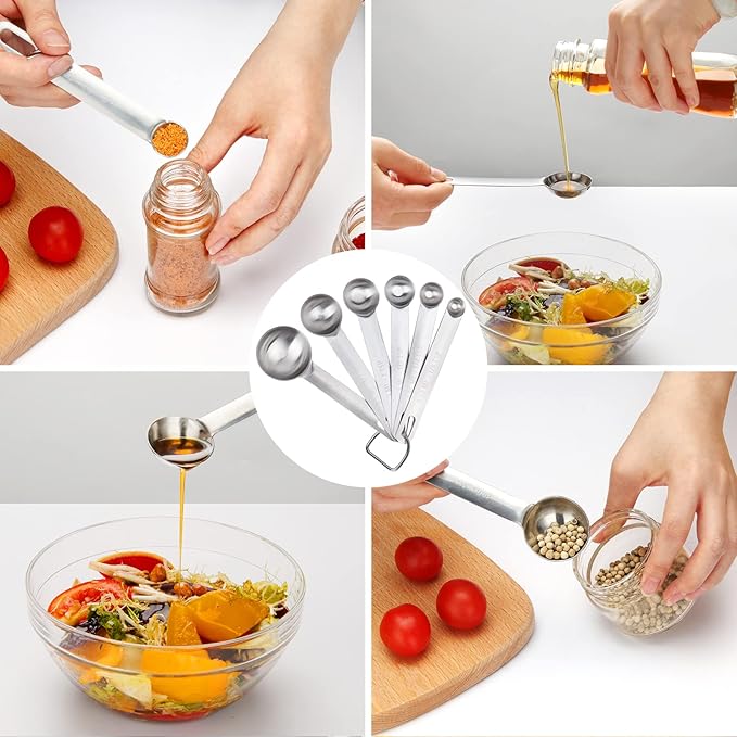 Upgrade Stainless Steel Measuring Spoons Set, Small Tablespoon, Set 6 - Image 5