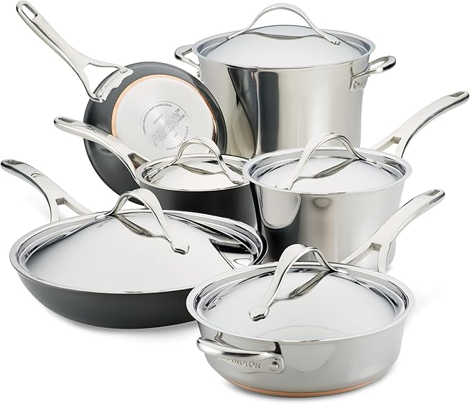 Anolon Stainless Steel & Hard Anodized Aluminum, Cookware Set by Anolon