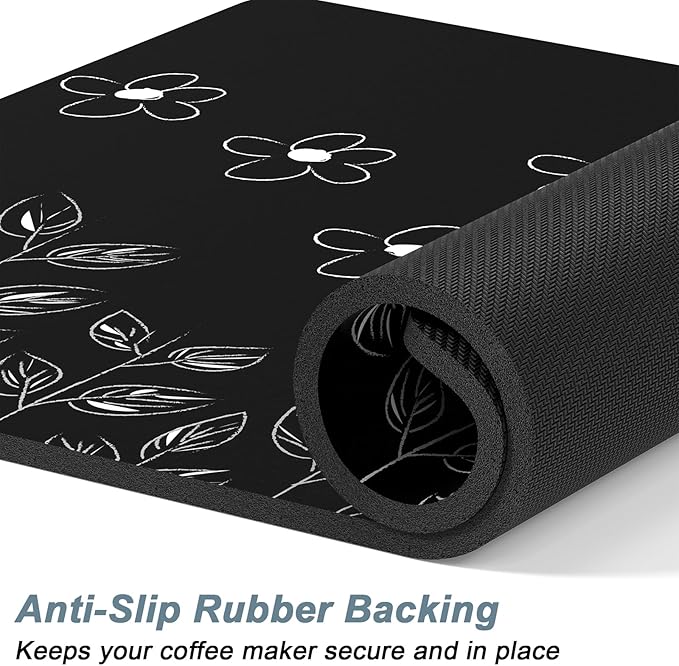 Rnivvi Coffee Mat, Hide Stain Rubber Backed Absorbent Dish Drying Pad - Image 4