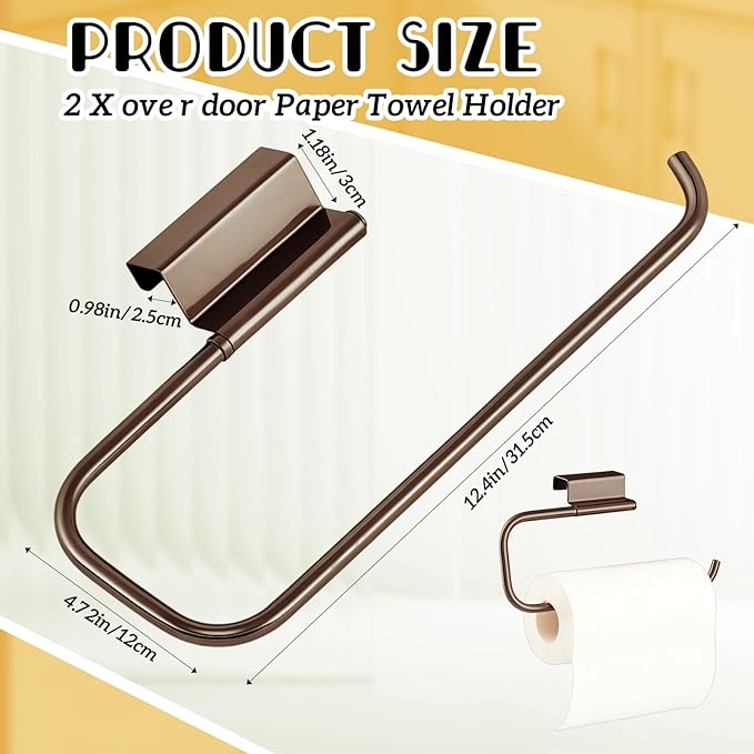 Yaocom 12.4 Inches Cabinet Door Paper Towel Holder Camper Under Sink No - Image 3
