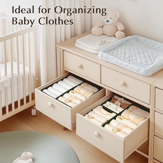 DIMJ Drawer Organizers Clothes, Fabric Closet Organizers and Storage, Shallow - Image 4