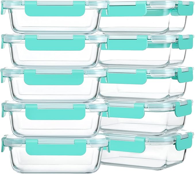M MCIRCO 10-Pack 22 Oz Glass Meal Prep Containers by MMCIRCO