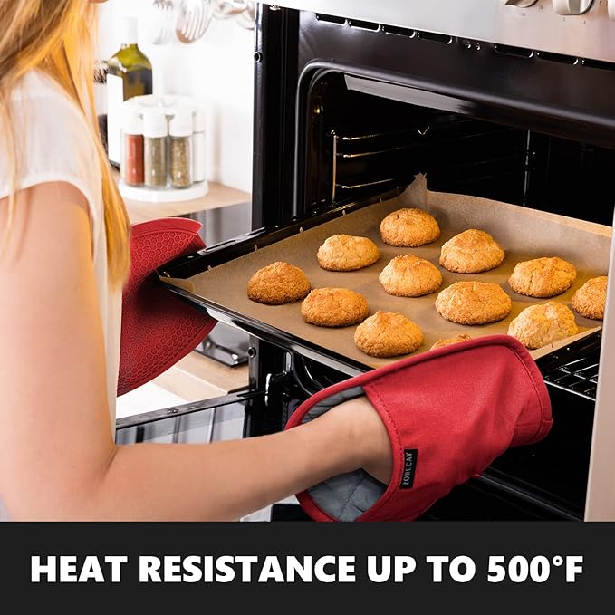 2-Pack Silicone Pot Holders for Kitchen Heat Resistant up to 500°F, Non-Slip - Image 2