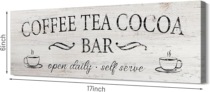 Coffee Tea Cocoa Bar Sign Decor Farmhouse Wall Plaque - Image 2