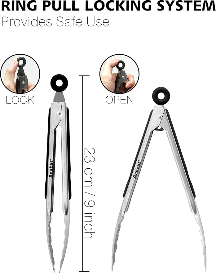 Anaeat Premium Stainless Steel Kitchen Tong, BBQ - Image 5