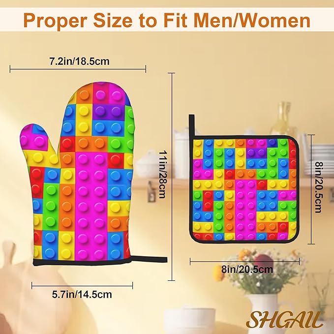 Autism Jigsaw Puzzle Oven Mitts & Potholder Set of 4 - Image 3