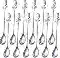Silver Tulip/Rose Handle 12-Pcs Mini Coffee Spoons Set by SGvrPvz