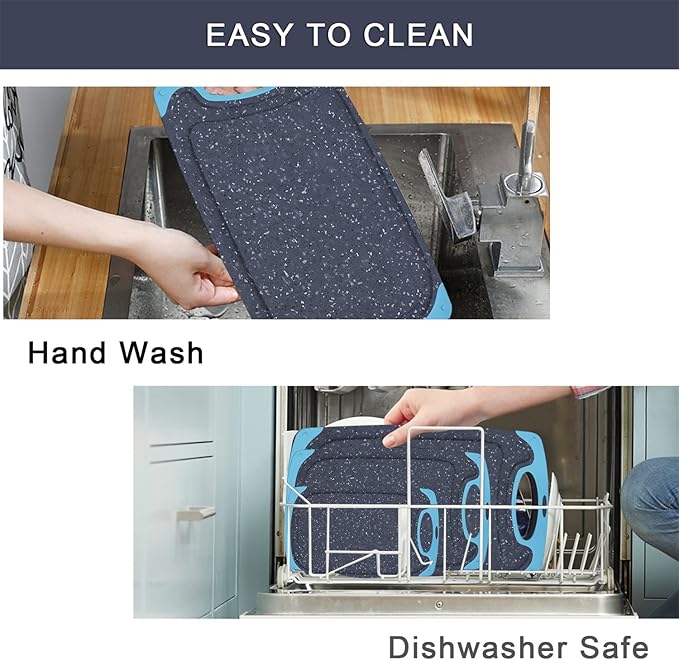 Plastic Cutting Board, 3 Pieces Dishwasher Safe Cutting Boards - Image 7