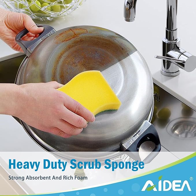 AIDEA Sponges Kitchen, 50 Pack Heavy Duty Dish Sponge, Cleaning Dish Scrubber - Image 5