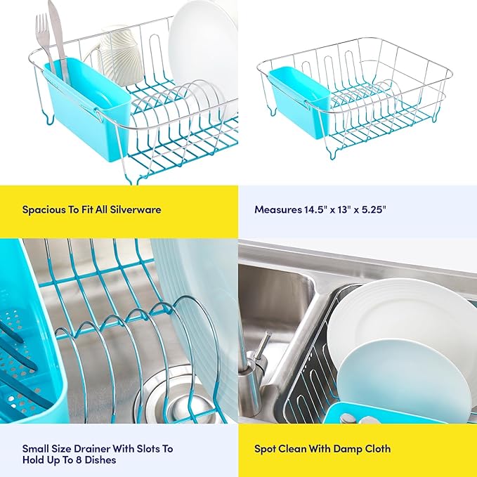 Dish Drying Rack & Cutlery Holder 2 Piece Set - Image 6