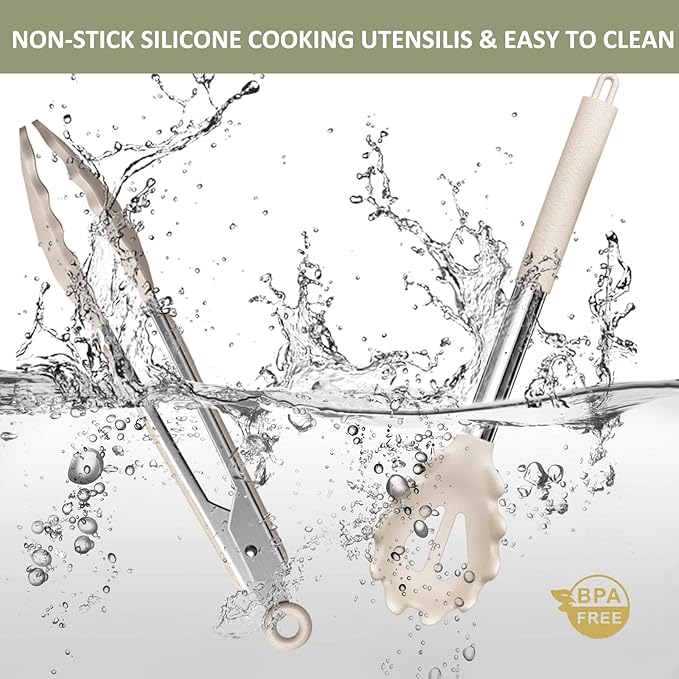 Stainless Steel Kitchen Cooking Utensil Set, Umite Chef 15 pcs Utensils - Image 6