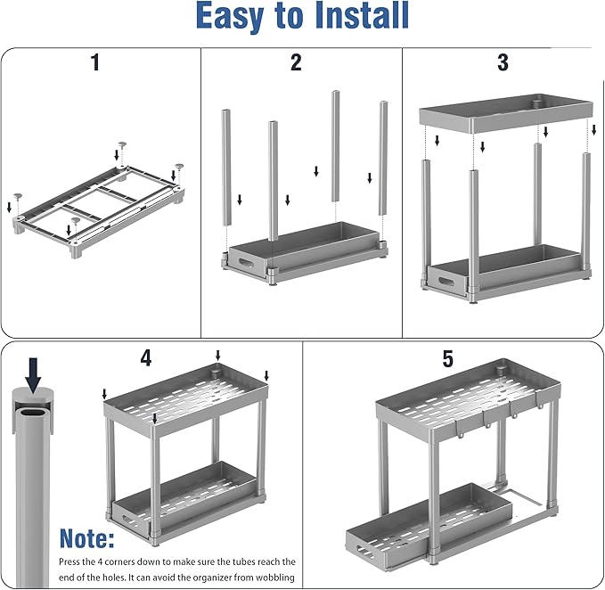 2 Pack Pull-Out Storage Organizers, Under Sink Organizer and Storage - Image 7