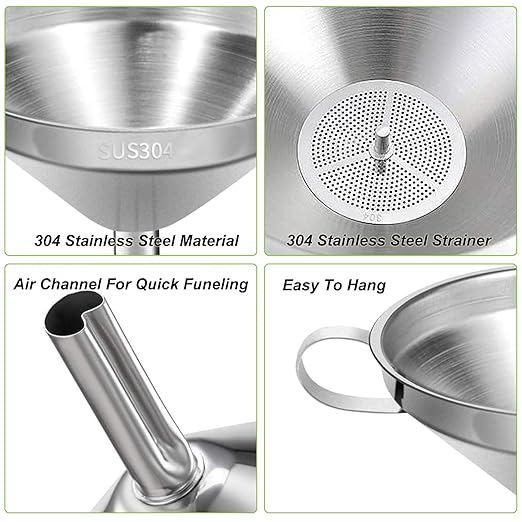 Stainless Steel Kitchen Funnel, 4.3-Inch Food Grade Metal Funnel - Image 4