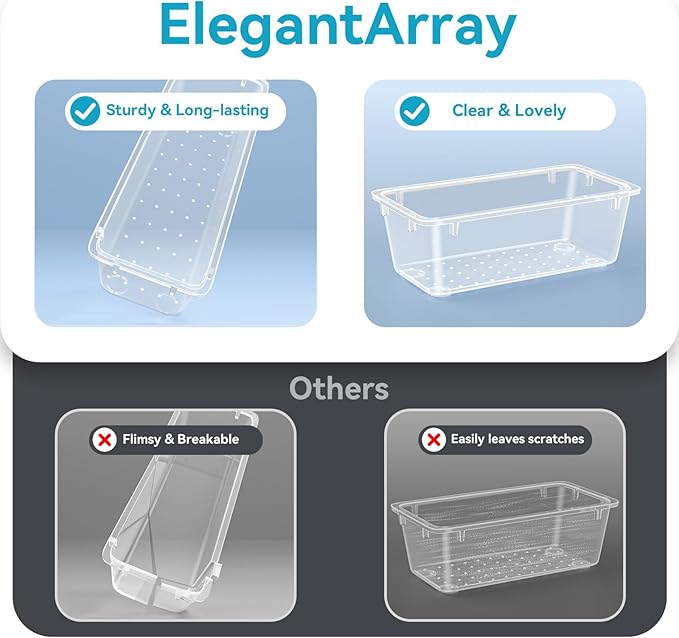 ElegantArray 24 PCS Drawer Organizer Set, 4 Sizes Tool Storage Trays, - Image 3