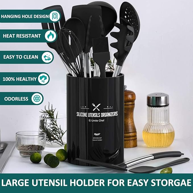Silicone Cooking Utensil Set, Umite Chef 15pcs Silicone Cooking Kitchen - Image 2