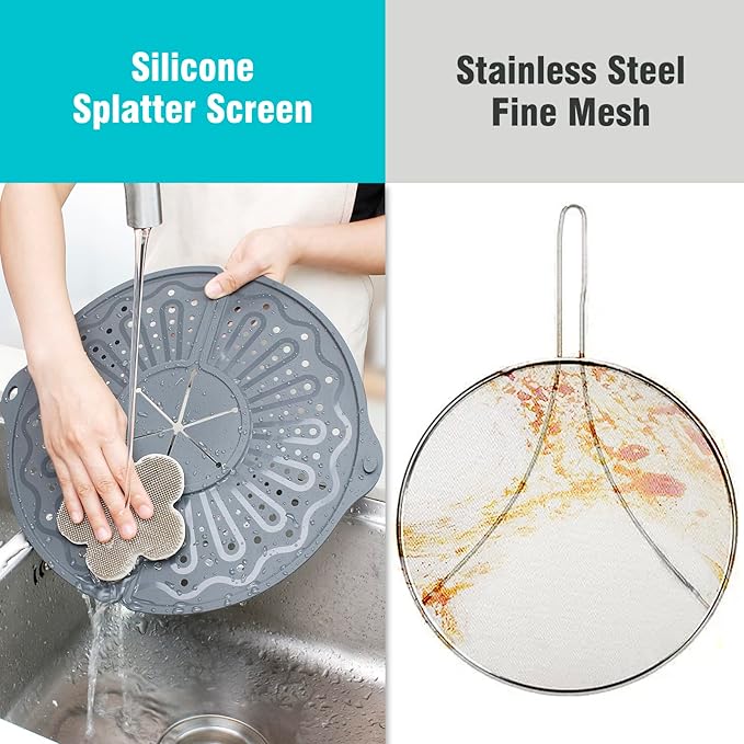 Silicone Splatter Screen For 10, 11 and 12 Inch Frying Pan, Foldable Splash - Image 5