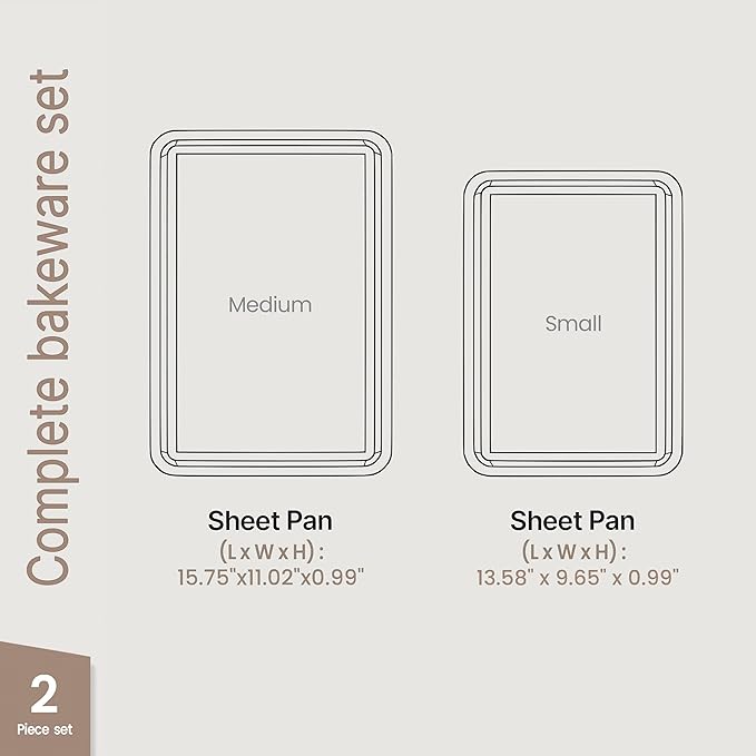 Diamond Bottom Cookie Sheet Set of 2, Nonstick White Marble Carbon Steel Baking - Image 2