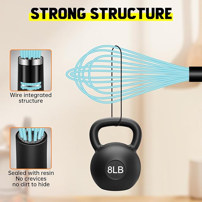 HOTEC 4 Pieces Silicone Whisks Set, Wire Balloon Whisks Egg Beater, Non-slip - Image 5