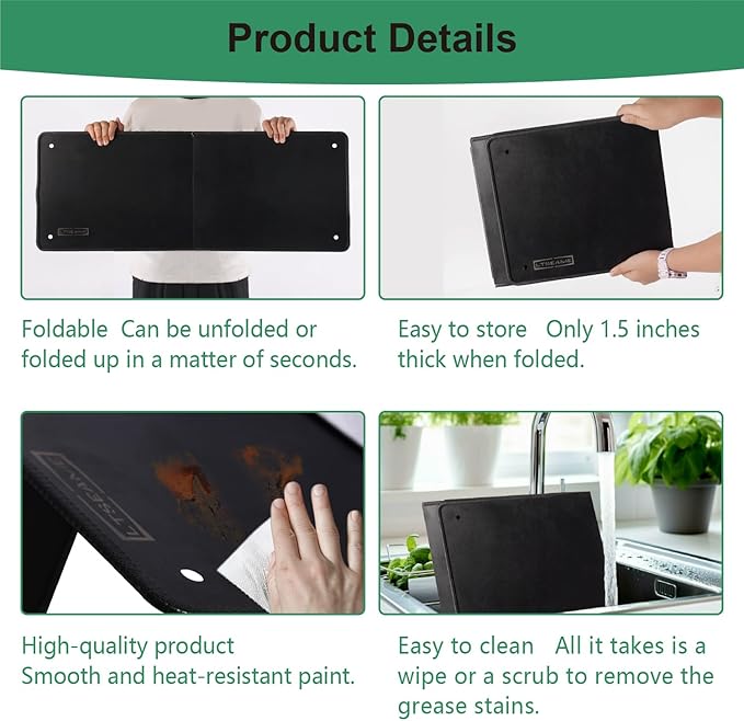 Black Large 2 Pieces 2 Sided Splatter Guard - Image 4