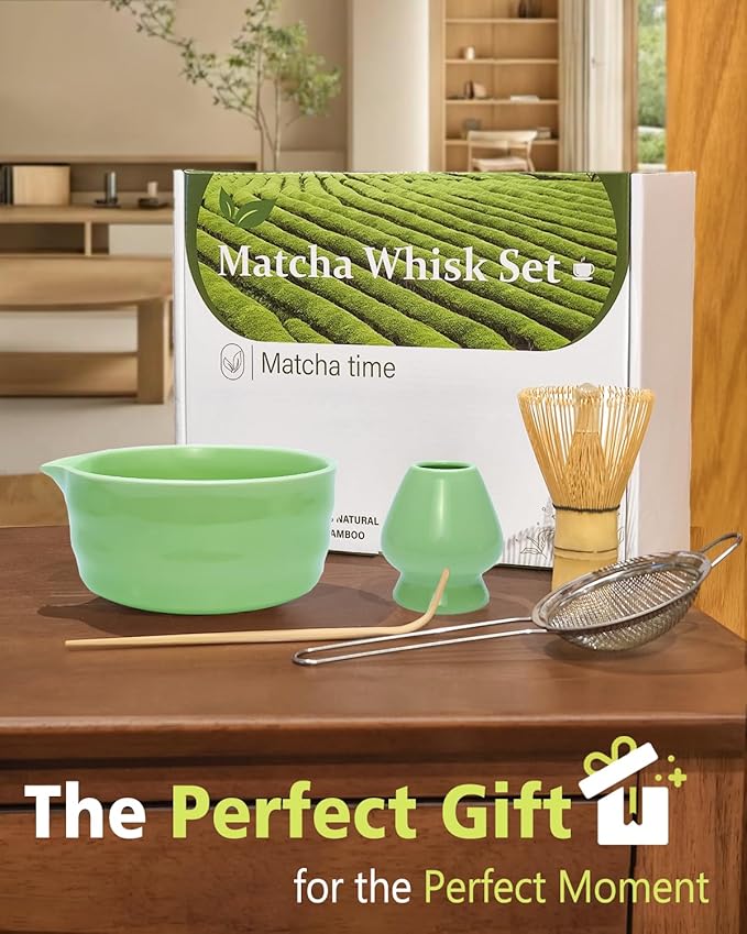 Vaiheng Matcha Whisk Set with Matcha Bowl, Matcha Whisk Holder Matcha Bamboo - Image 6