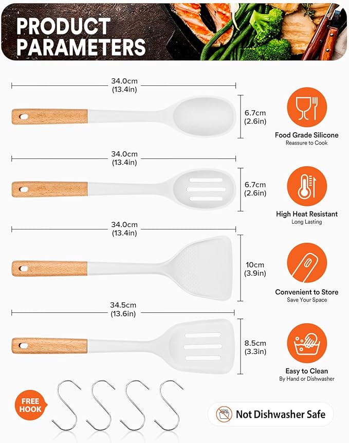 Silicone Cooking Utensils Set, Perfectly Angled - Image 2
