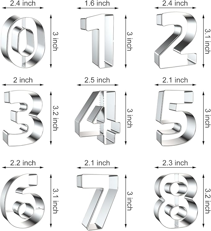 Number Cookie Cutter Set 3 Inch - Image 2