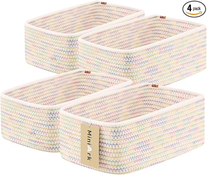 MiniArk Small Storage Baskets for Organizing | Closet Organizer Bins | Shelf by MiniArkStorageBasketsHome