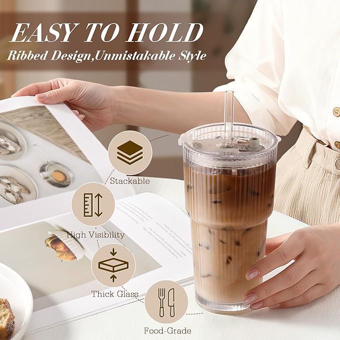 Iced Coffee Cups with Lids: Coffee Bar Accessories - Image 3