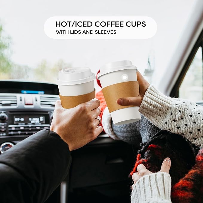 12 oz Paper Coffee Cups, Disposable Paper Coffee Cup - Image 5