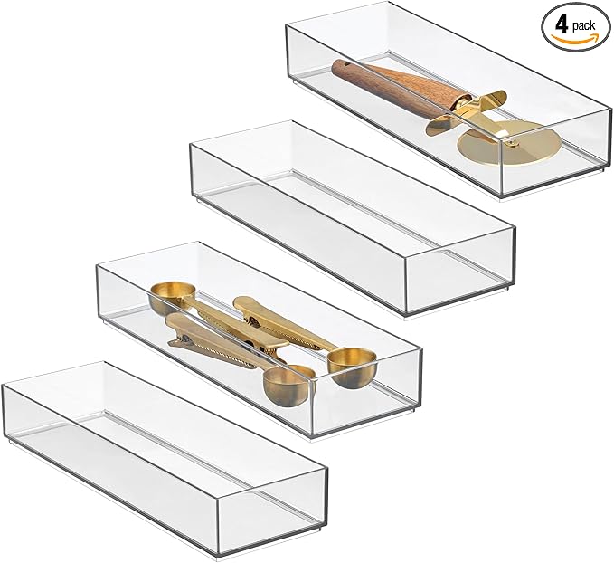 iDesign Clarity Drawer, Kitchen and Bathroom Organization Silverware, Large-Set by iDesign