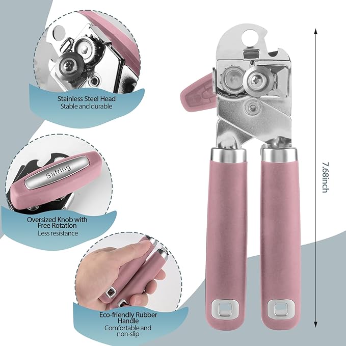 Safring Can Opener Manual, Heavy Duty Handheld Strong Can Opener - Image 2