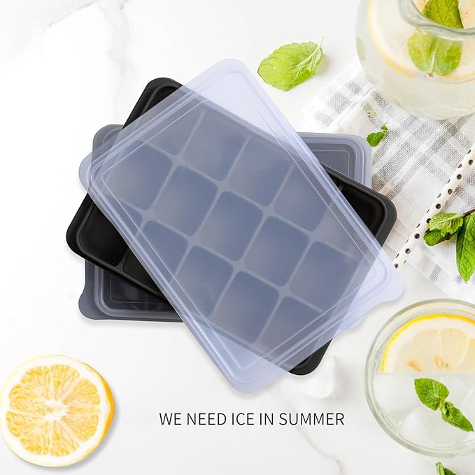 Tvmania Ice Cube Trays Set of 2, Easy Release 15 Flexible Silicone Ice Cube - Image 2