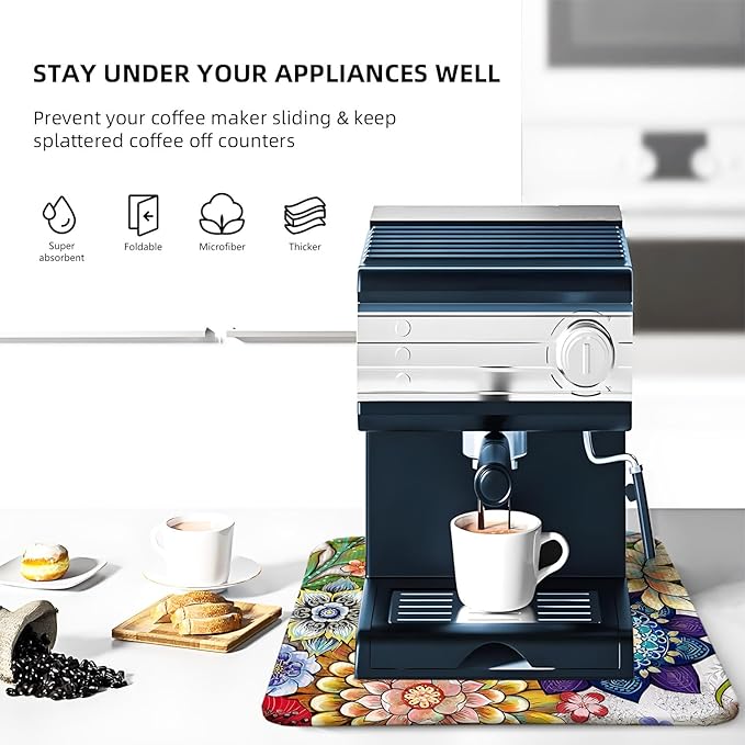 Spring Floral Large Dish Drying Mats, Reversible Dish Drying Pads - Image 4