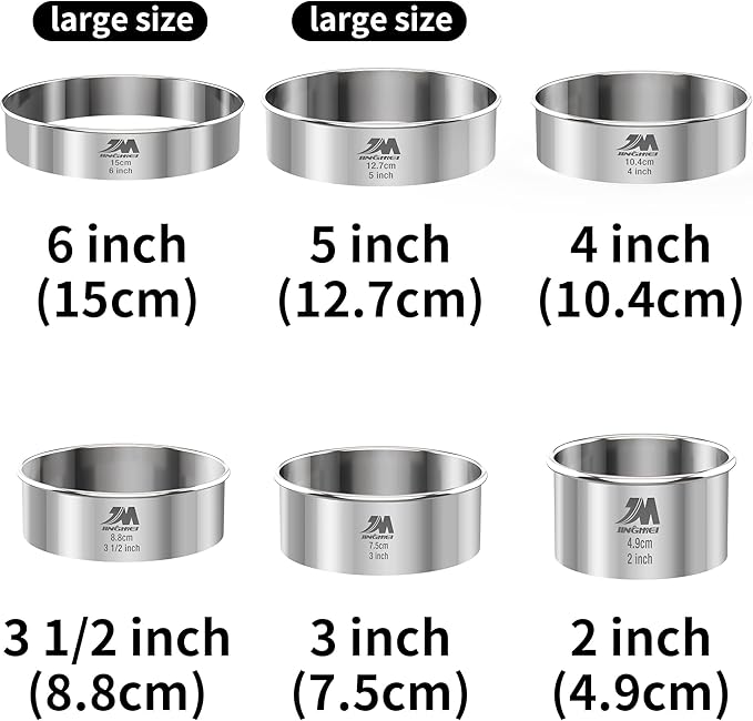 M JNGMEI 6 Pieces Stainless Steel Cookie Biscuit Cutter Set 2'' - Image 2