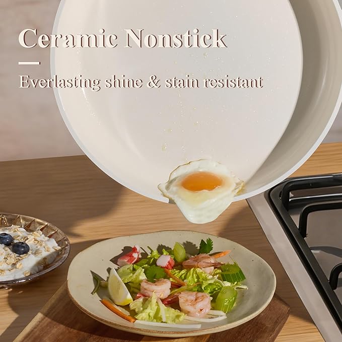 CAROTE Ceramic Cookware Set, Pots and Pans Set Non stick, 14-Piece Induction - Image 3