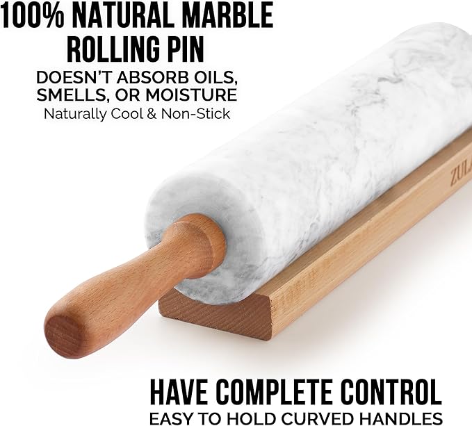 Zulay Kitchen 17-Inch Marble Rolling Pin - Image 4