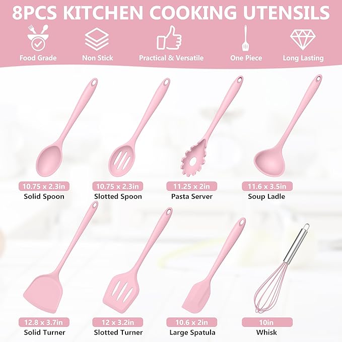 TeamFar 8 PCS Silicone Cooking Utensils - Image 2