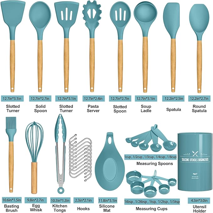 Umite Chef Kitchen Cooking Utensils Set, Silicone Kitchen Gadgets Utensil Set - Image 4