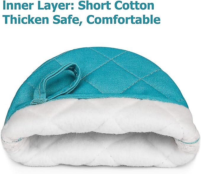 Short Oven Mitts, Heat Resistant 500°F, Silicone Grip Kitchen Gloves, Non-Slip - Image 4