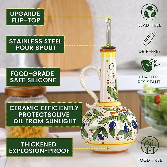 18 oz Ceramic Olive Oil Dispenser Bottle - Image 6