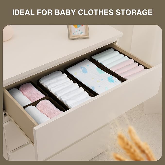 DIMJ Drawer Organizer Clothes, Underwear Drawer Organizer, Fabric Drawer - Image 3