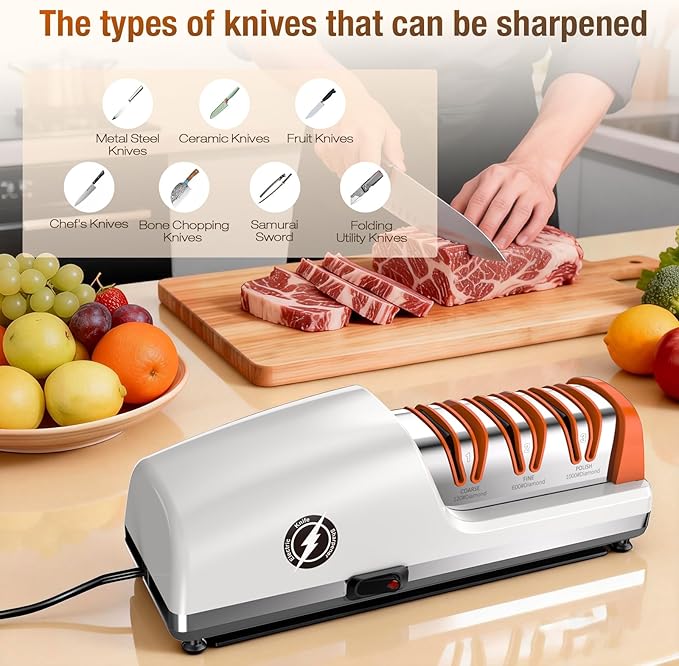 Replaceable Sharpener Electric Knife Sharpener, 3-Stage - Image 6