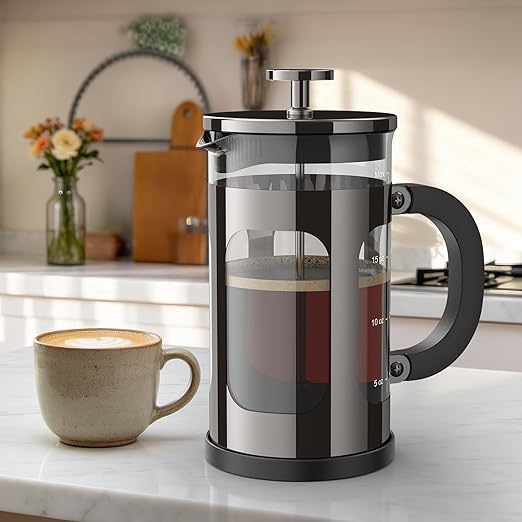 Veken French Press Coffee Maker 21oz 0.6 L, Single Serve Small Pot, Heat by Veken