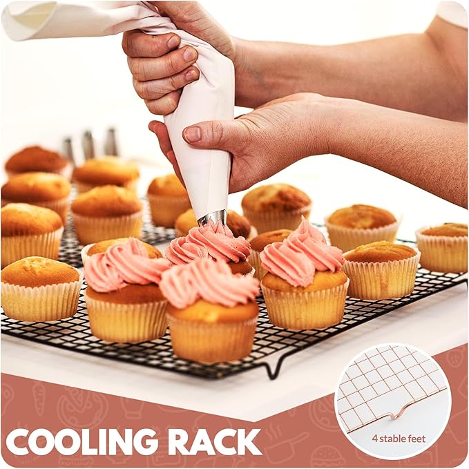 2 PCS Cooling Racks for Cooking and Baking, 14.8x10 Inches Stainless Steel - Image 7