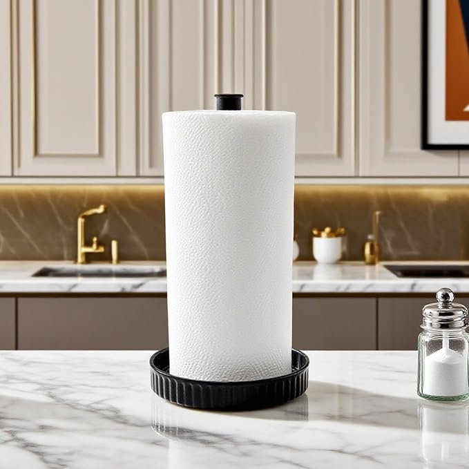 VROOMIUM Paper Towel Holder Countertop, Ceramic Base Easy-to-Clean, 1.5 lbs - Image 7
