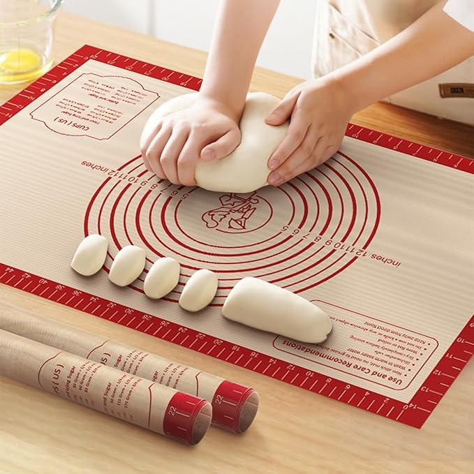 Non Stick Silicone Pastry Mat, Dough Mat by MimekitchenKitchenHelper