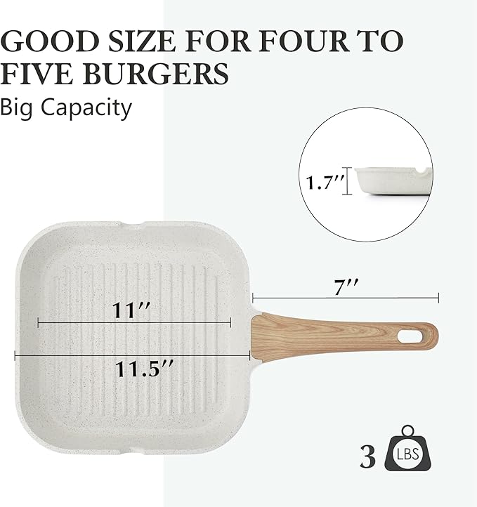 SENSARTE Nonstick Ceramic Grill Pan - Image 7