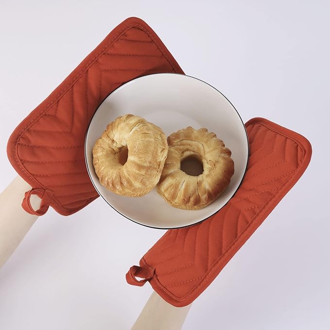Anyi Pot Holders and Oven Mitts 7" X 9" Heat Resistant Cotton Pocket Pot Holder - Image 4