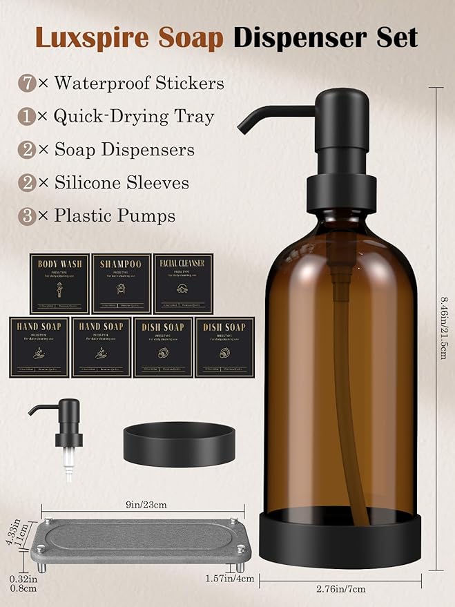 Luxspire Soap Dispenser Set, Hand Soap Dispensers - Image 7