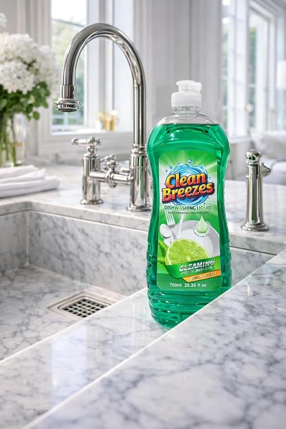 Dishwashing Liquid Dish Soap, 25 fl oz (Pack of 4) – Refreshing Lime Scent, Grease-Fighting Formula, Long-Lasting Dishwashing Soap, Dish Liquid, Dishwashing soap for sensitive skin